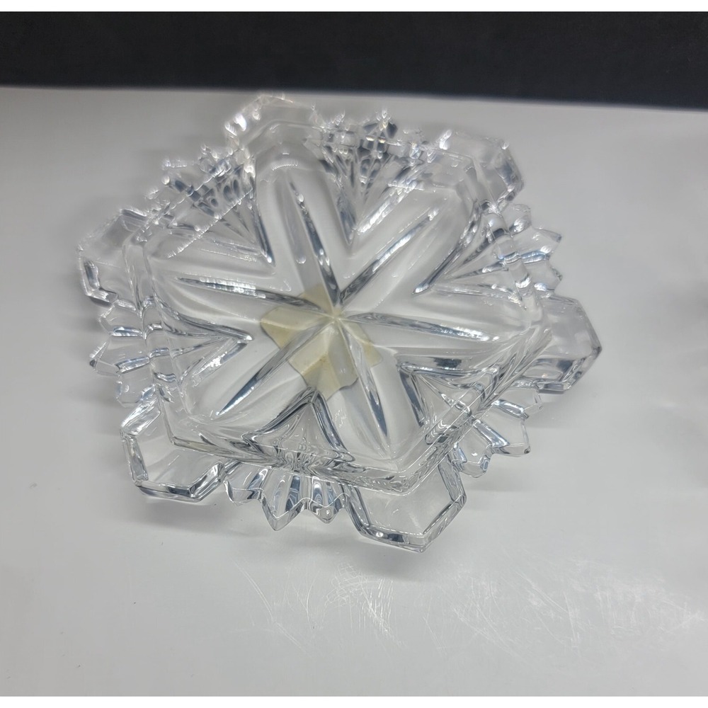 Crystal MIKASA NATURE'S SONG Snowflake Lidded Trinket Box - Made in Germany - Picture 2 of 10